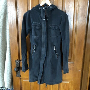 BENCH Distressed Zippered Long  Sweater